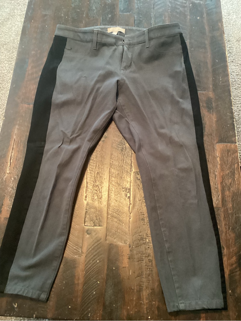 Banana Republic Gray Chinos with Black Side Panels